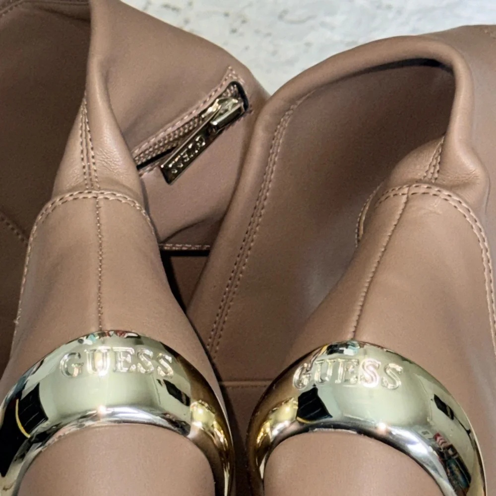 GUESS Taylin  Over the‎ Knee Tan Platform Boots Size 9.5 M
